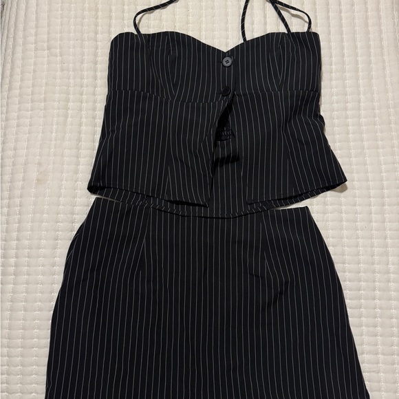 Princess Polly Black Pinstripe Mini Dress - Picture 3 of 4